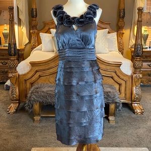 Signature by Sangria Dark Gray Cocktail Dress Sz 6